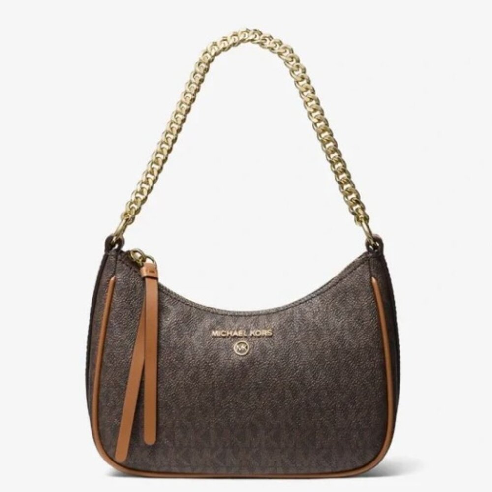 NWOT Michael Kors Monogram Jet Set Charm Small Logo Pochette